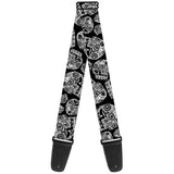 Buy Buckle Down Guitar Strap - Sugar Skulls Black/White BD-WTY005 at Guitar Crazy