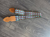 Buy GC Guitar Strap -Vegan - Check Design- Red, Green, Blue,White at Guitar Crazy