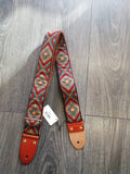 ISUZI Coloured Woven Guitar Strap With Copper Metal Buckle