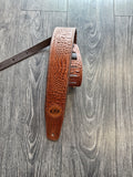 Buy K2 Brazilian Leather Guitar Strap Brown Croc at Guitar Crazy