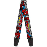 Buy The Amazing Spiderman Action Guitar Strap by Buckledown - BD-WSPD033 at Guitar Crazy