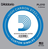D`Addario PL010 Plain Steel Electric Guitar Single String