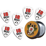 18 Rocks18th Birthday Guitar Picks with FREE Tin