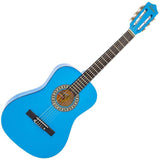 Encore 3/4 Size Blue Kids Starter Nylon Strung Guitar Pack