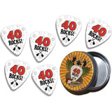 40 Rocks 40th Birthday Guitar Picks with FREE Tin