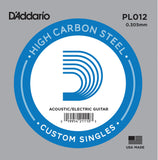 Buy D`Addario PL012 Plain Steel Electric Guitar Single String at Guitar Crazy