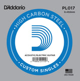 Buy D`Addario PL017 Plain Steel Electric Guitar Single String at Guitar Crazy