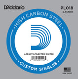 Buy D`Addario PL018 Plain Steel Electric Guitar Single String at Guitar Crazy