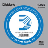 D`Addario PL026 Plain Steel Electric Guitar Single String