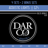 Darco D520 80/20 Bronze Acoustic Guitar Strings 6 Pack for the Price of 4