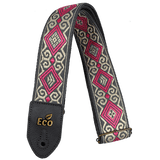 Ecostrap Vegan Jacquard Guitar Strap Pink