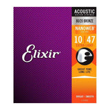 Elixir 80/20 Bronze - Nanoweb Extra Light 10 - 47 Acoustic Guitar Strings