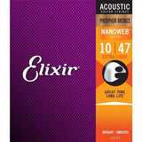 Buy Elixir Phosphor Bronze - Nanoweb Extra Light 10 - 47 Acoustic Guitar Strings at Guitar Crazy