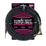Ernie Ball 10ft (3m) Braided Straight / Right Angle Instrument Cable - Black