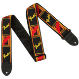 Buy Fender 2" Monogrammed Black/ Yellow/ Red Guitar Strap at Guitar Crazy