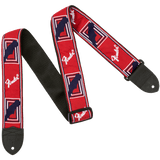 Buy Fender 2" Monogrammed Red/White/Blue Guitar Strap at Guitar Crazy