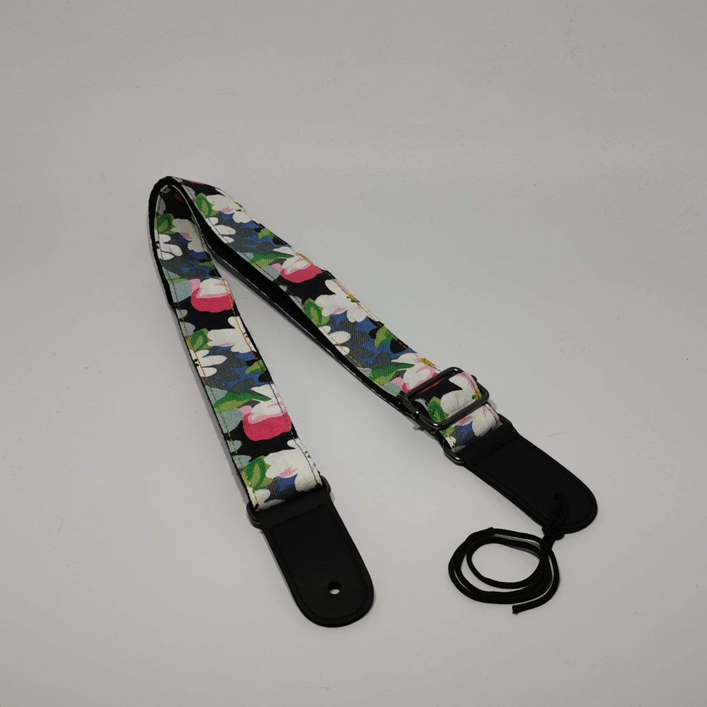 Large Floral Ukulele Strap - Floral - With Free Strap Button