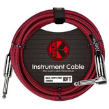 Buy Kirlin Fabric 10 ft Straight/Angle Red Guitar Cable at Guitar Crazy