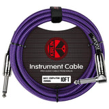 Kirlin Fabric 10 ft Straight/Angle Purple Guitar Cable