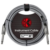 Kirlin Fabric 10ft Straight Black Guitar Cable