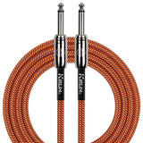 Kirlin Fabric 20 ft Straight Orange Guitar Cable