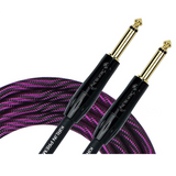 Kirlin Premium Wave Fabric 10ft Straight Purple Guitar Cable