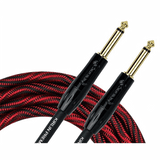 Buy Kirlin Premium Wave Fabric 10ft Straight Red Guitar Cable at Guitar Crazy