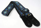 Leathergraft Jacquard Guitar Strap Blue and Yellow