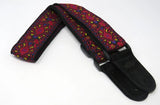 Buy Leathergraft Jacquard Guitar Strap Red and Purple at Guitar Crazy