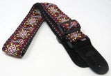 Leathergraft Jacquard Guitar Strap Red and White