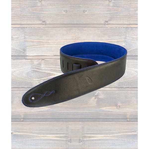 Leathergraft Pro Reversible Deluxe Leather Guitar Strap with Blue Suede